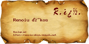 Renoiu Ákos névjegykártya